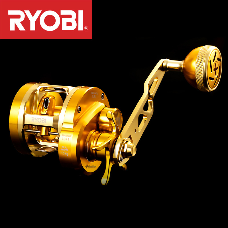Fishing Boat Steering Wheel - รอกตกปลา Ryobi VARIUS Valius Gold Iron