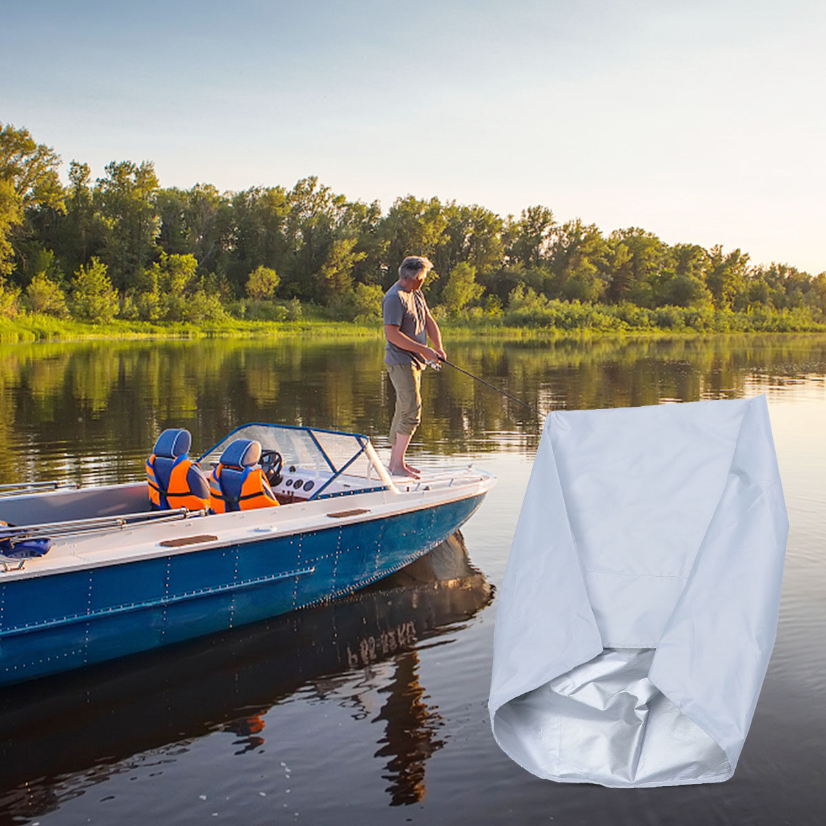 ผ้าคลุมเบาะเรือ 210D ผ้าอ็อกซ์ - Fishing Boat Cover บทวิจารณ์และราคา